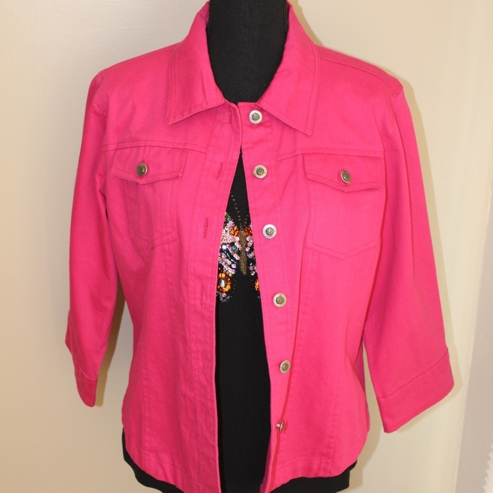 Westbound Pink 3/4 Sleeve Jean Jacket